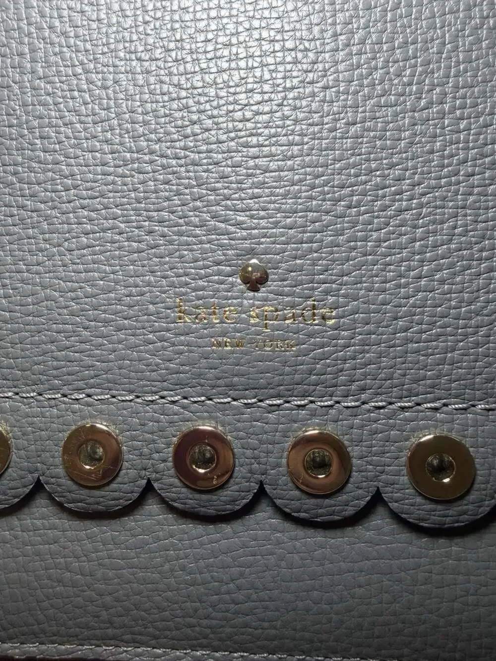 Kate Spade Paloma Road‎ Mallo Leather Scalloped Envelope Clutch in Grey Y2K